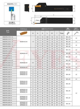 切槽刀杆浅槽 小切深刀杆MGEHR1616/2020-3T10 短刃槽刀 数控刀杆