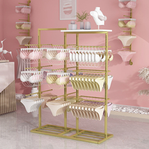 Regulation Lingerie Show Lingerie Shop Middle Island Shelf Mall Golden Briefs Rack Bra Positive Rack Floor Multilayer Rack