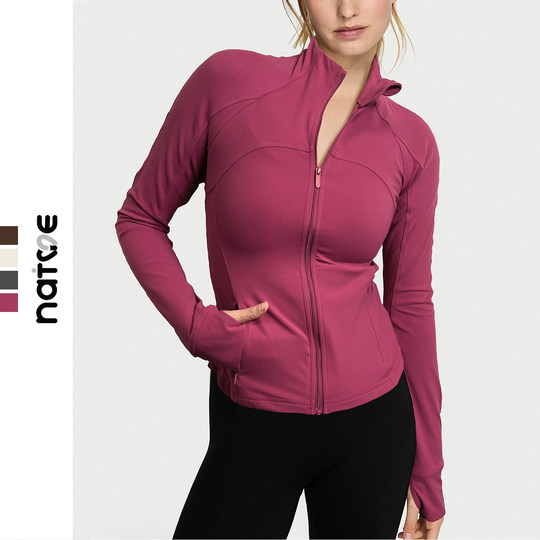 显瘦外套修身拉链夹克外套跑步弹力外套显瘦速干衣春秋弹力健身衣