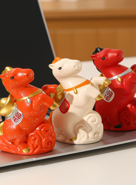 马年生肖小摆件马上有钱装饰品