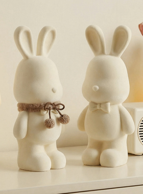 轻奢树脂可爱兔子存钱罐摆件