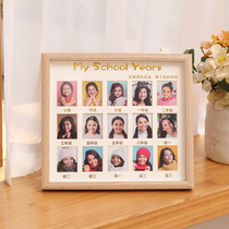 Childs witness photo growth record photo-frame babys birthday Campus Time Kindergarten Grade Album Mark