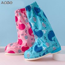 Childrens rain-proof shoe cover thickened abrasion resistant rain shoes on rainy days waterproof and anti-slip baby boy male and female child rain and shoe cover