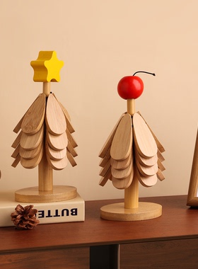 原木色忠歌创意圣诞树隔热垫