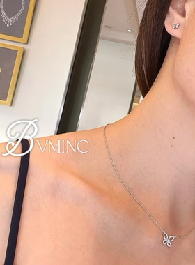 bvminc 镂空闪钻小号蝴蝶项链 S925银
