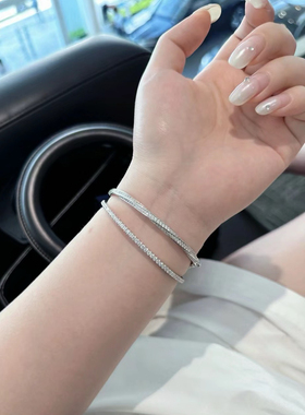 GF扭曲旋转手镯闪亮莫桑钻石简约时尚半钻手镯