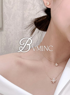 bvminc 八芒星项链，毛衣链，耳环