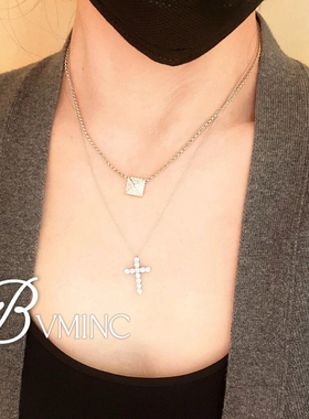 bvminc 满钻方块 铆钉 小号项链