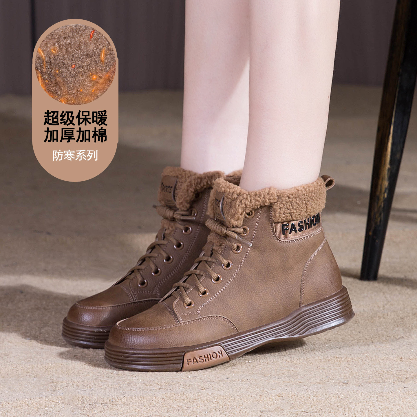 雪地靴女冬季2025年新款真皮短靴马丁靴加绒保暖妈妈女士靴子棉鞋,淘宝优惠券,粉丝福利购,淘宝优惠卷