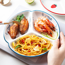 Creative dinner plate Home Ceramic Divided Trays Baby Dishes Day Style Children Breakfast Tray One-food tableware