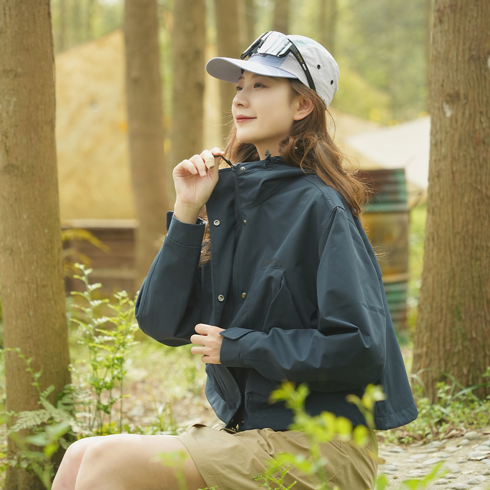 outdoor products 2025秋冬新款梭织外套女户外防泼水透湿短外套,淘宝优惠券,粉丝福利购,淘宝优惠卷