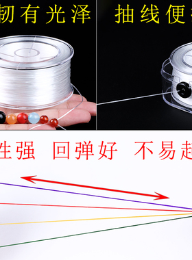 进口扁形串珠水晶线手链弹力线文玩佛珠弹力绳子手链线彩色多股线