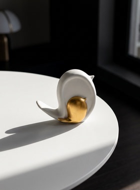 创意天鹅造型陶瓷装饰摆件