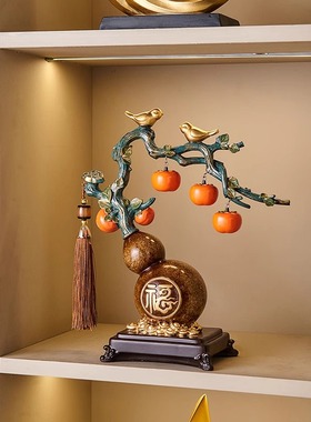 柿柿事事如意柿子葫芦摆件