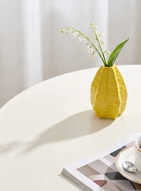 创意柠檬造型陶瓷花瓶桌面摆件