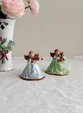 天使铃铛 二十年前中古瓷器 立体雕刻手绘 音乐天使铃铛