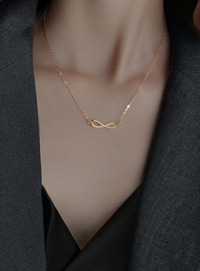 万盈首饰8字项链S925纯银ins个性