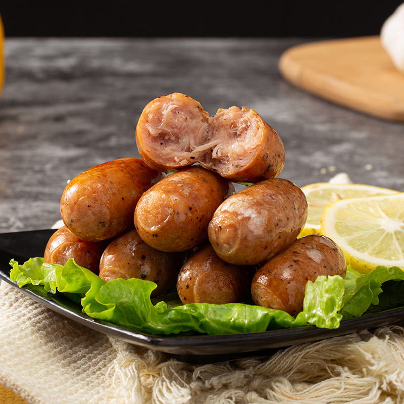 芮美达旗舰店芮美达黑椒一口肠20根火山石烤肠肉肠台式亲亲肠碳烤迷你小香肠0