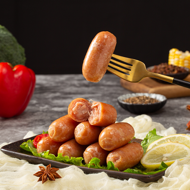 芮美达旗舰店芮美达原味一口肠20根 火山石烤肠台式肉肠亲亲肠迷你小香肠商用0