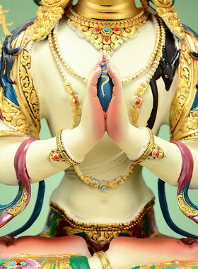 铜彩绘雕像家居客厅铜器摆件