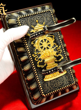 藏村黄铜+白铜彩珠镶嵌清晰花纹