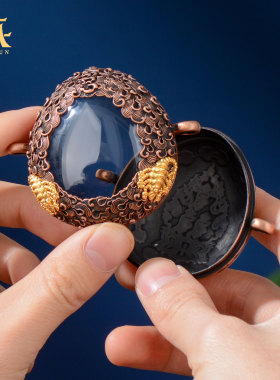 藏村男女统一紫铜铁蝎嘎乌盒吊坠