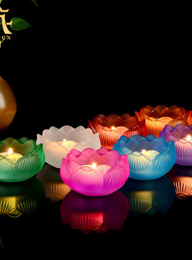 藏村七彩家用室内酥油灯摆件