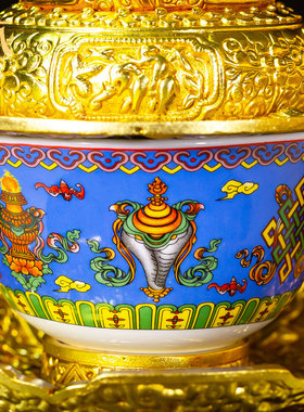 藏村铜藏式客厅桌面高脚茶架碗杯