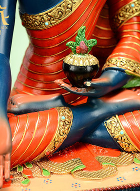 铜鎏金彩绘家居客厅藏式雕像摆件