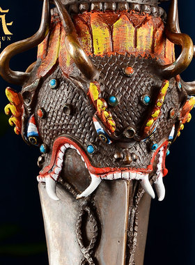 藏村铜雕花室内桌面摆件匠心手工