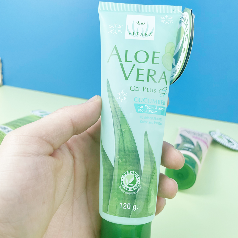 泰国VITARA芦荟胶晒后ALOE VERA 凝胶润肤膏补水清爽 男女120克 - 图2