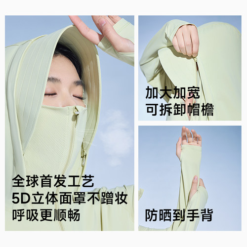 【昆凌同款】茉寻长款防晒衣冰钛原纱女夏户外全身防护新长袍风衣 - 图1