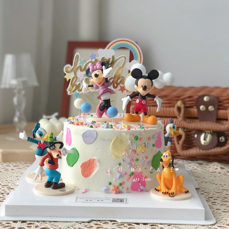 米奇米妮蛋糕装饰米老鼠唐老鸭摆件儿童生日网红榴莲甜品台装扮 - 图2