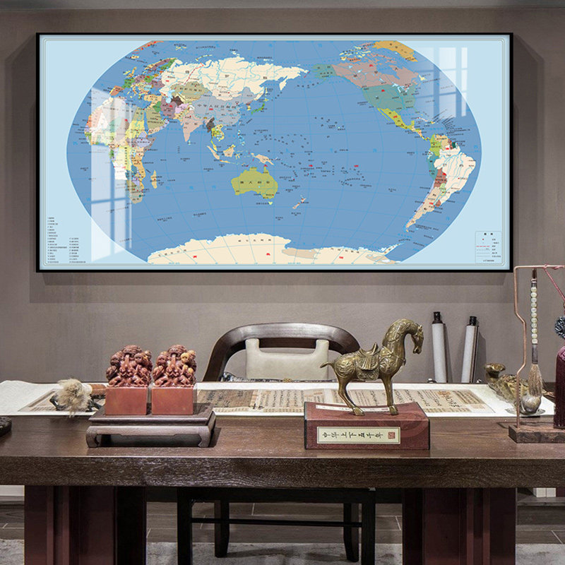 世界地中国图装饰画公司会议室沙发背景墙挂画客厅老板办公室壁画,淘宝优惠券,粉丝福利购,淘宝优惠卷