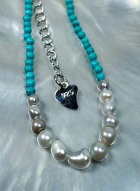 超显白天然海水澳白无核Keshi克旭S925纯银绿松石手链有延长链