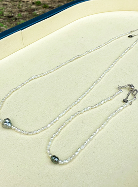 一物一拍极光无瑕大溪地Keshi澳白极小野生无核天然珍珠项链手链