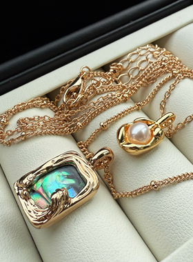 一物一拍极光无瑕无核天然珍珠设计款炫彩叠戴项链