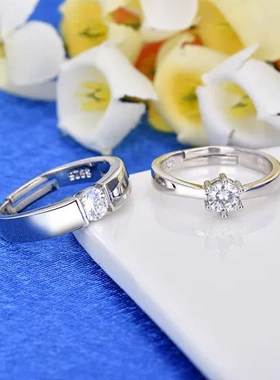 纯银情侣活口对戒戒指巧兰轩开口女锆石女设计感小众结婚