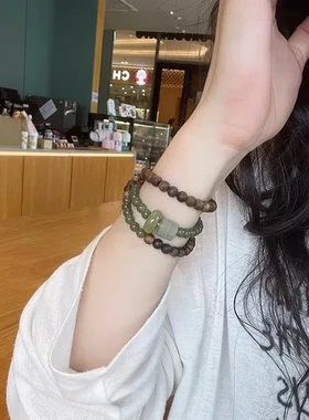 手链转运珠富贵显白搭和田碧玉天然女晴水念珠奇楠沉香手串佛珠玉