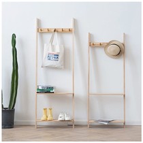 Hanger Floor Standing Vertical Home Doorway Clothing Cap Rack Clothes Hanger Clothes Rack Bedroom Multifunction Shelving Solid Wood