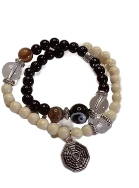 新中式王也太极八卦一人之下周边国风串珠手链女复古双层男女手串