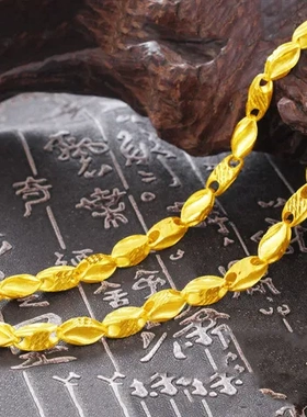 项链里外土豪麦穗一色越南沙金链条加长沙金霸气男士吊坠