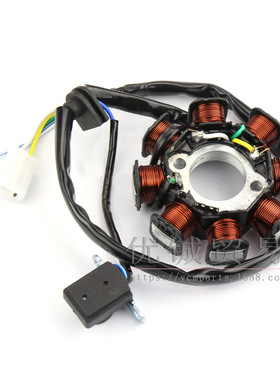 GY6 50线圈 80cc发动机线圈 磁电机定子 48cc 8极全直流线圈定子