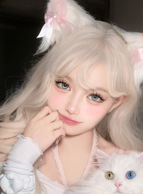 甜美洛丽塔毛绒猫娘兽耳发饰
