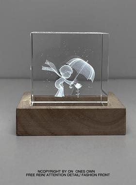 【只有你是我无可替代的玫瑰】浪漫治愈系水晶摆件送朋友生日礼物