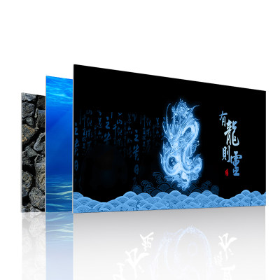 鱼缸背景纸画高清图3d立体水族箱贴纸龙鱼缸壁纸造景装饰龙5d定做 虎窝淘