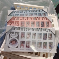 Baby child growth certificate photo Amazon memorial photo frame hanging wall swing table photo frame plastic letter photo frame