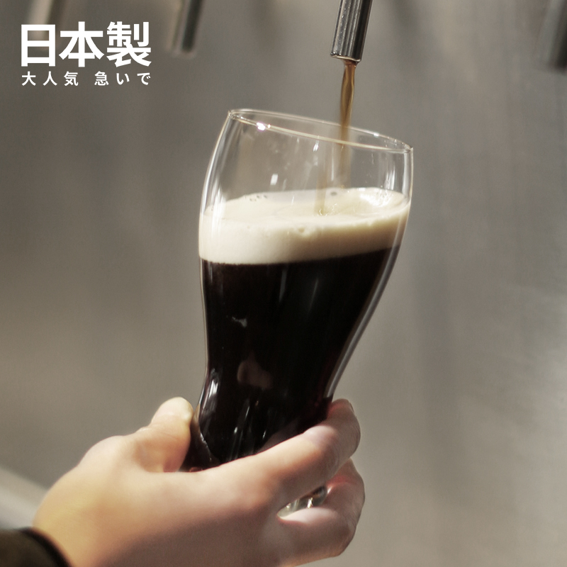 日本进口ADERIA精酿啤酒杯大容量扎啤杯创意家用玻璃杯日式酒杯 - 图0