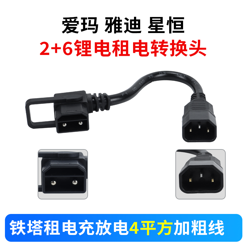 铁塔爱玛雅迪星恒锂电池电动车充电器锂电2+6输出电源线带拉环 - 图1