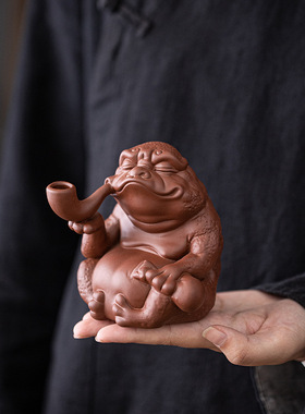 创意紫砂招财金蟾茶宠摆件